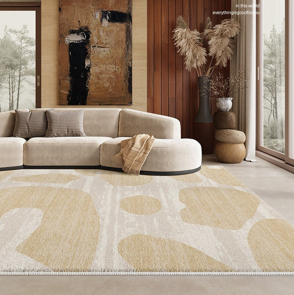 Modern Rugs under Sofa, Dining Room Floor Rugs, Abstract Contemporary Rugs for Bedroom, Modern Rug Ideas for Living Room-Silvia Home Craft