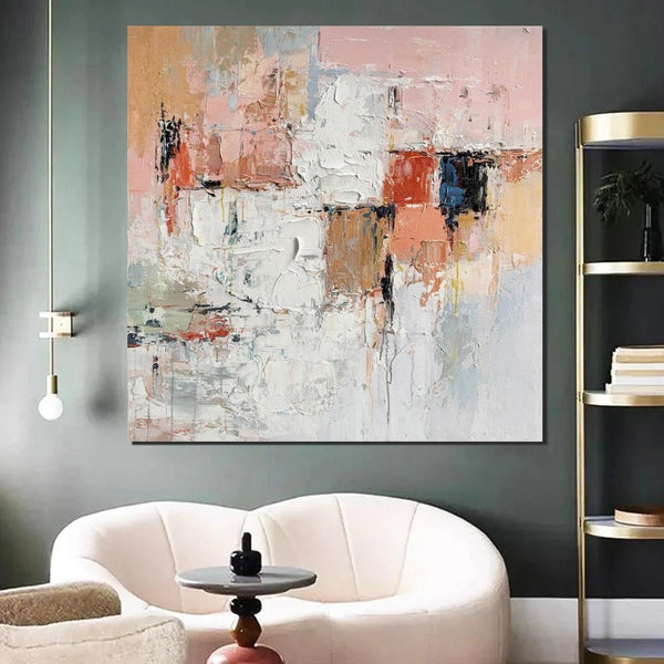 Extra Large Abstract Paintings on Canvas, Hand Painted Abstract Painting, Bedroom Wall Art Ideas, Simple Painting Ideas for Bedroom-Silvia Home Craft