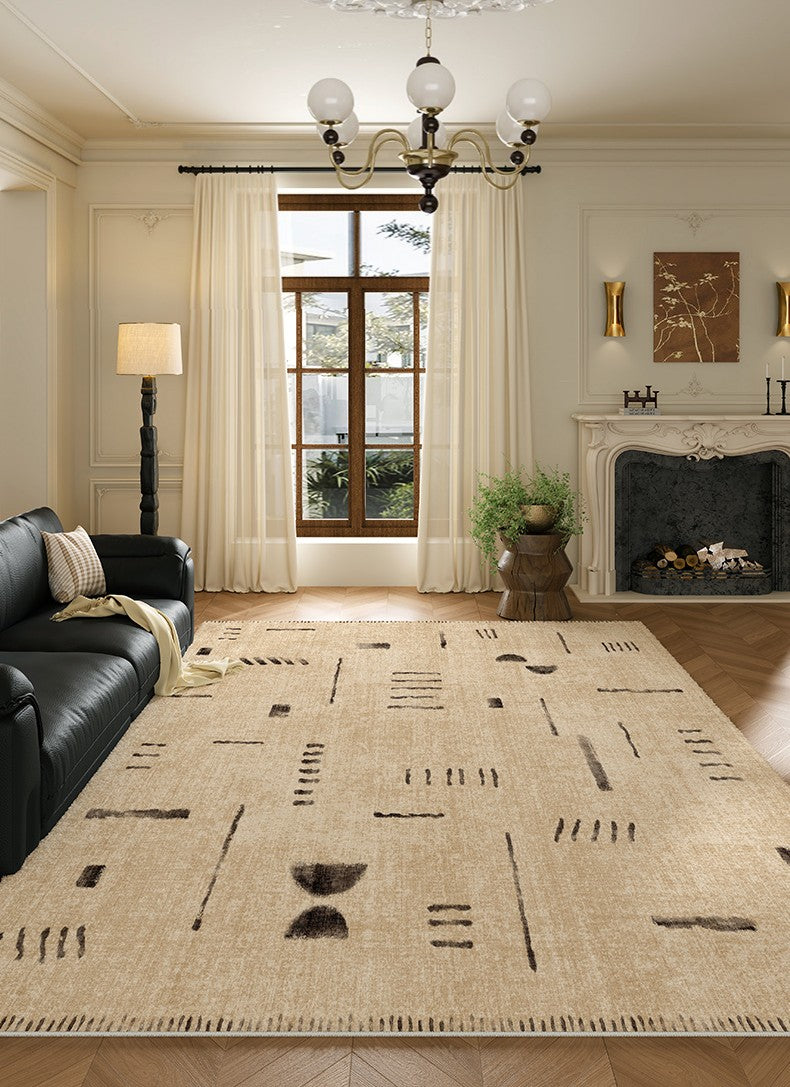 Modern Rugs under Dining Room Table, Contemporary Abstract Rugs Next to Bed, Geometric Modern Carpets for Office, Large Modern Rugs for Living Room-Silvia Home Craft