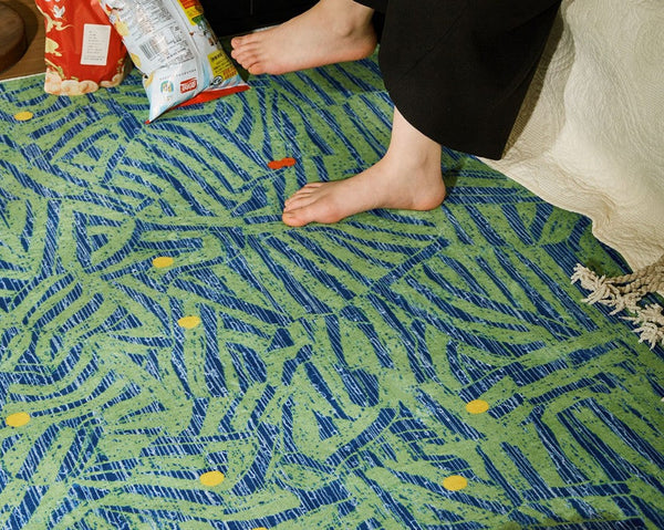 Contemporary Modern Rugs Next to Bed, Abstract Area Rugs for Living Room, Modern Carpets for Office, Geometric Modern Rugs under Dining Room Table-Silvia Home Craft