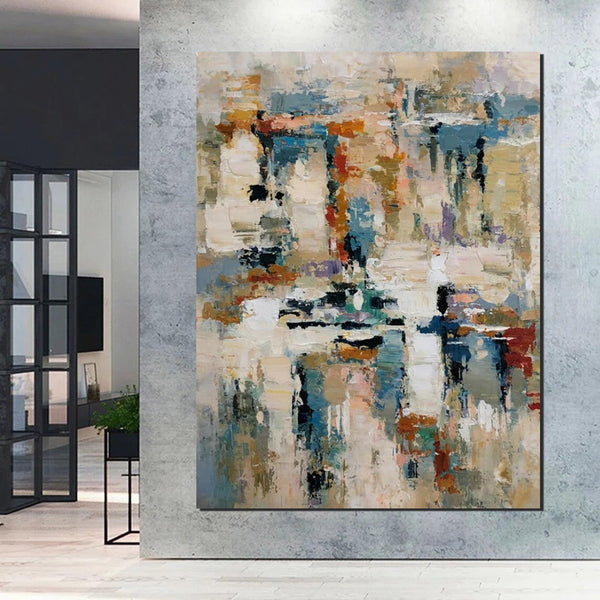 Hand Painted Canvas Art, Modern Paintings for Living Room, Simple Painting Ideas for Bedroom, Palette Knife Paintings-Silvia Home Craft