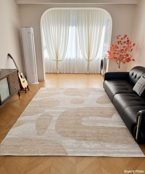 Modern Rugs under Sofa, Dining Room Floor Rugs, Abstract Contemporary Rugs for Bedroom, Modern Rug Ideas for Living Room-Silvia Home Craft