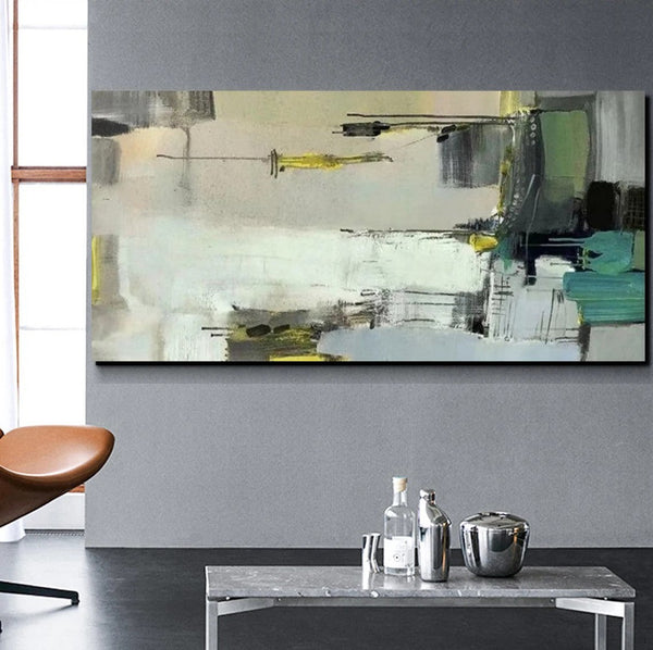 Acrylic Abstract Painting Behind Sofa, Large Painting on Canvas, Living Room Wall Art Paintings, Buy Paintings Online, Acrylic Painting for Sale-Silvia Home Craft