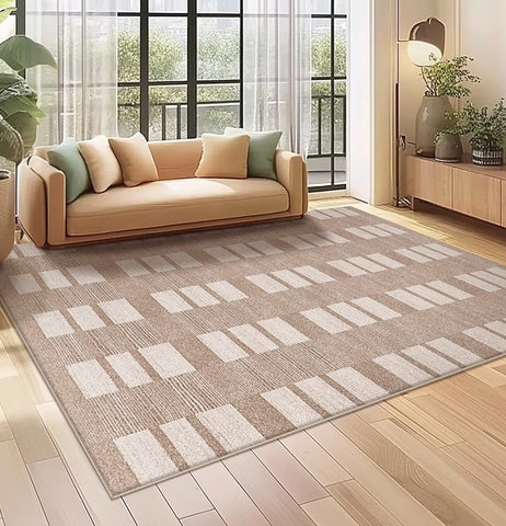 Mid Century Modern Rugs for Bedroom, Contemporary Abstract Rugs under Dining Room Table, Large Modern Rugs for Living Room-Silvia Home Craft