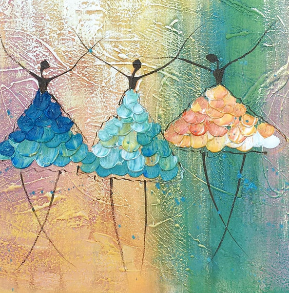 Simple Wall Art Ideas for Living Room, Ballet Dancer Painting, Large Acrylic Painting, Custom Canvas Painting, Modern Abstract Painting-Silvia Home Craft