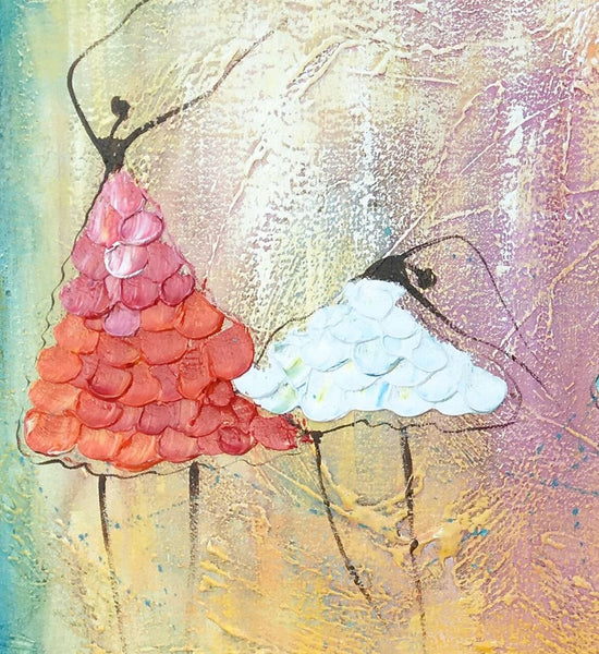 Simple Wall Art Ideas for Living Room, Ballet Dancer Painting, Large Acrylic Painting, Custom Canvas Painting, Modern Abstract Painting-Silvia Home Craft