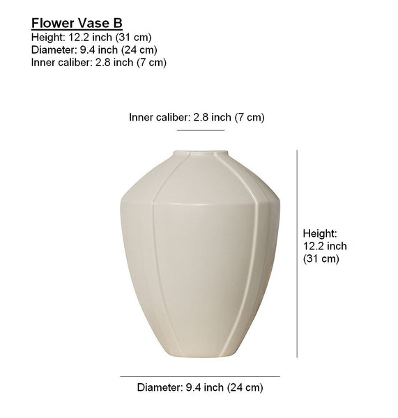 Large Contemporary Vases on Dining Table, Handmade Modern Flower Vase, Centerpiece Ceramic Bouquet Vases, Porcelain Vases for Modern Home Decor-Silvia Home Craft