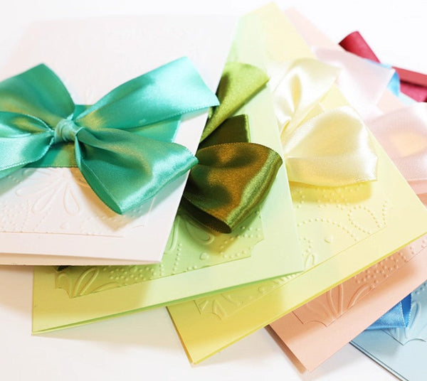Bowknot Greeting Cards, Beautiful Valentine's Day Greeting Card, Creative Birthday Greeting Card, Original Handmade Wedding Greeting Card, Unique Anniversary Greeting Card to Lovers-Silvia Home Craft