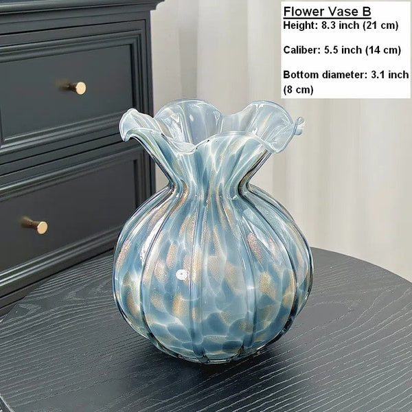 Modern Glass Bud Vases, Centerpiece Vases on Table, Handmade Liuli Vases, Color Glaze Vase, Contemporary Vases for Modern Home Decor-Silvia Home Craft