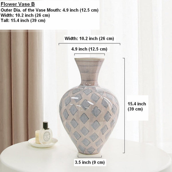 Contemporary Vases for Modern Home Decor, Porcelain Flower Vases, Flower Vases on Table, Ceramic Bouquet Vases, Dining Table Centerpiece-Silvia Home Craft
