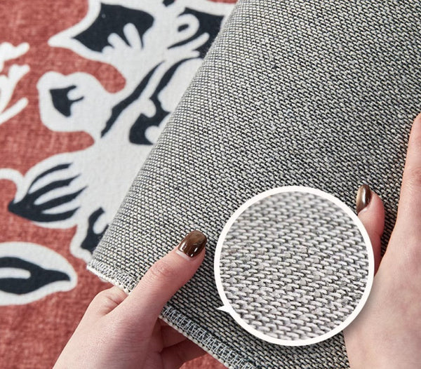 Abstract Contemporary Rugs Next to Bed, Flower Pattern Contemporary Modern Rugs, Modern Rugs for Living Room, Modern Rugs for Dining Room-Silvia Home Craft