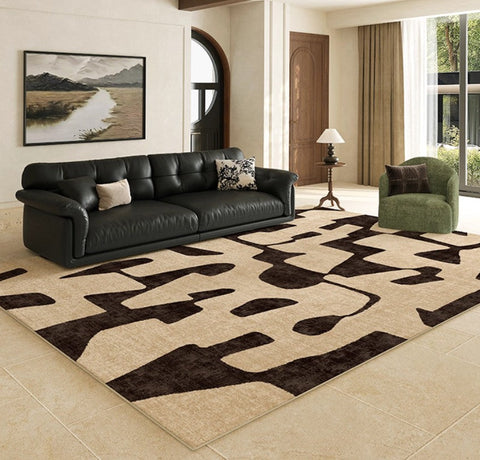 Large Modern Rugs for Living Room, Modern Rugs under Dining Room Table, Contemporary Abstract Rugs Next to Bed, Geometric Modern Carpets for Office-Silvia Home Craft