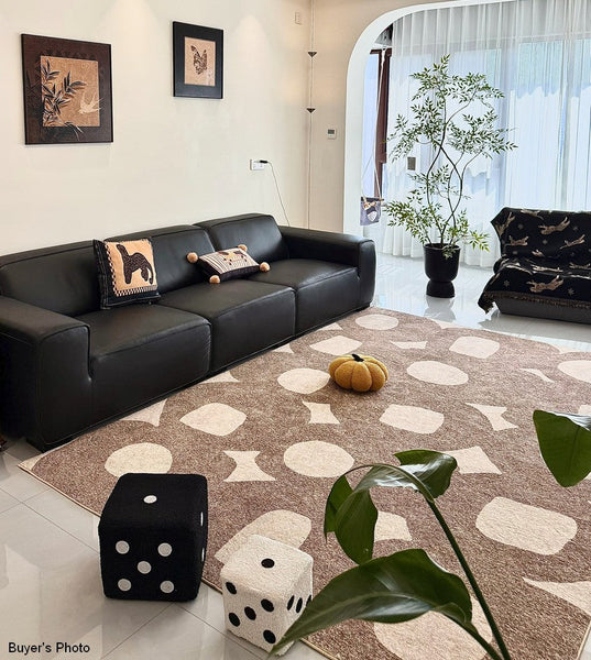 Living Room Modern Area Rug, Large Area Rugs for Office, Contemporary Area Rugs under Sofa, Bedroom Modern Floor Rugs-Silvia Home Craft