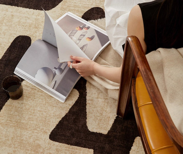 Large Modern Rugs for Living Room, Modern Rugs under Dining Room Table, Contemporary Abstract Rugs Next to Bed, Geometric Modern Carpets for Office-Silvia Home Craft