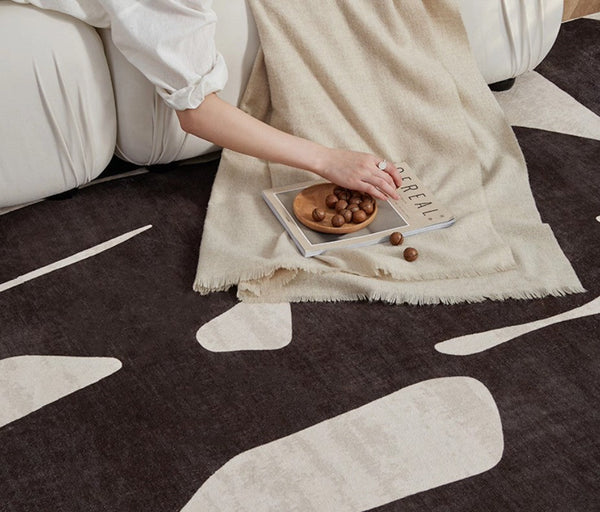 Dining Room Floor Rugs, Abstract Contemporary Rugs for Bedroom, Modern Rug Ideas for Living Room, Modern Rugs under Sofa-Silvia Home Craft