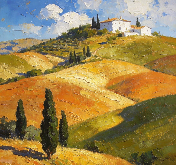 Small Oil Paintings, The Tuscan Countryside, Original Small Paintings, Landscape Oil Paintings, Hand Painted Canvas Art-Silvia Home Craft