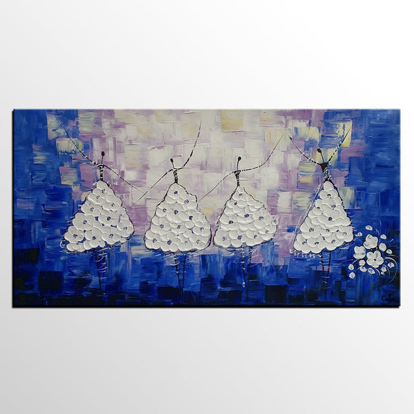 Modern Abstract Painting, Bedroom Canvas Painting, Acrylic Wall Art Painting, Ballet Dancer Painting, Abstract Art for Sale-Silvia Home Craft