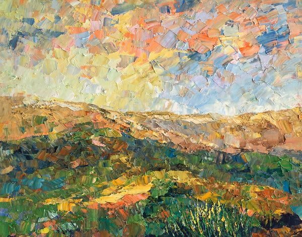 Abstract Mountain Painting, Landscape Canvas Painting, Original Painting for Living Room, Custom Oil Paintings-Silvia Home Craft