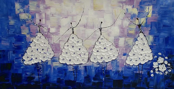 Modern Abstract Painting, Bedroom Canvas Painting, Acrylic Wall Art Painting, Ballet Dancer Painting, Abstract Art for Sale-Silvia Home Craft
