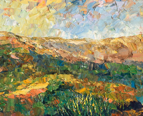 Abstract Mountain Painting, Landscape Canvas Painting, Original Painting for Living Room, Custom Oil Paintings-Silvia Home Craft