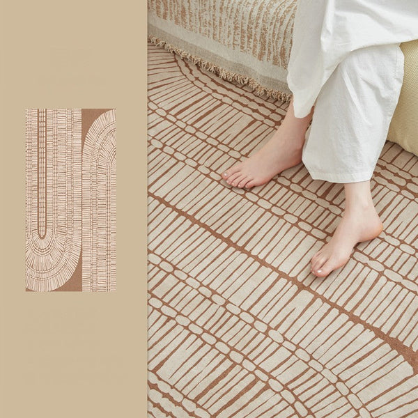 Modern Rugs under Dining Room Table, Mid Century Geometric Carpets, Contemporary Modern Rugs Next to Bed, Abstract Modern Rugs for Living Room-Silvia Home Craft