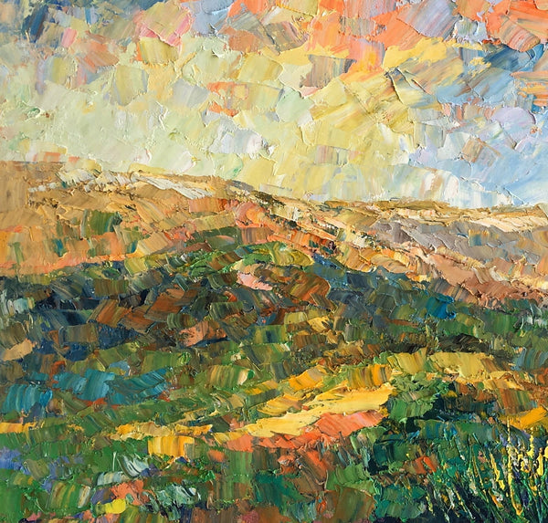Abstract Mountain Painting, Landscape Canvas Painting, Original Painting for Living Room, Custom Oil Paintings-Silvia Home Craft