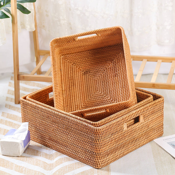 Large Storage Basket for Living Room, Kitchen Storage Baskets, Woven Storage Basket for Shelves, Rattan Storage Baskets for Toys-Silvia Home Craft