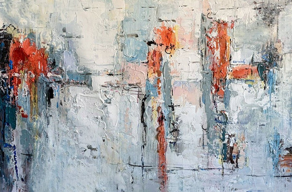Abstract Acrylic Paintings for Living Room, Buy Paintings Online, Heavy Texture Canvas Art, Modern Contemporary Artwork-Silvia Home Craft