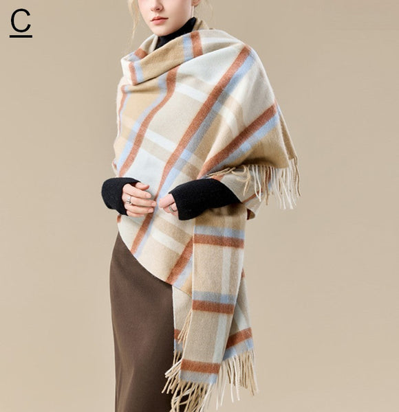 Winter Shawl, Christmas Holiday Gift, Evening Wrap, Large Wool Scarf, Winter Shawl, Elegant Shawl, Warm Cape, Cold Weather Scarf, Fashion Scarf, Oversized Scarf-Silvia Home Craft
