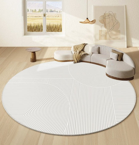 Geometric Carpets for Sale, Circular Rugs under Dining Room Table, Contemporary Round Rugs Next to Bed, Abstract Modern Rugs for Living Room-Silvia Home Craft