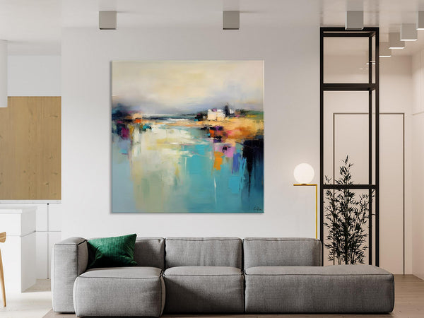 Abstract Landscape Painting on Canvas, Extra Large Original Artwork, Large Paintings for Bedroom, Oversized Contemporary Wall Art Paintings-Silvia Home Craft