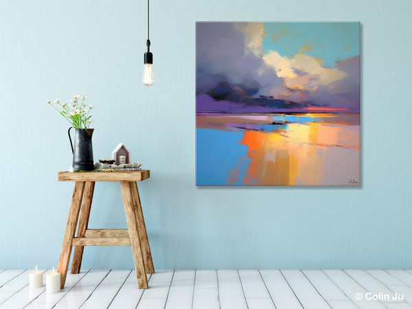 Original Landscape Wall Art, Landscape Oil Paintings, Landscape Canvas Art, Abstract Landscape Painting for Living Room, Hand Painted Canvas Art-Silvia Home Craft