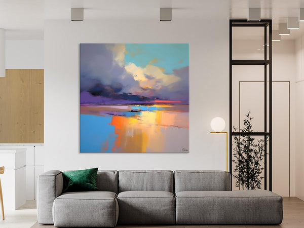 Simple Modern Art, Original Landscape Wall Art, Landscape Oil Paintings, Landscape Canvas Art, Abstract Landscape Painting for Living Room