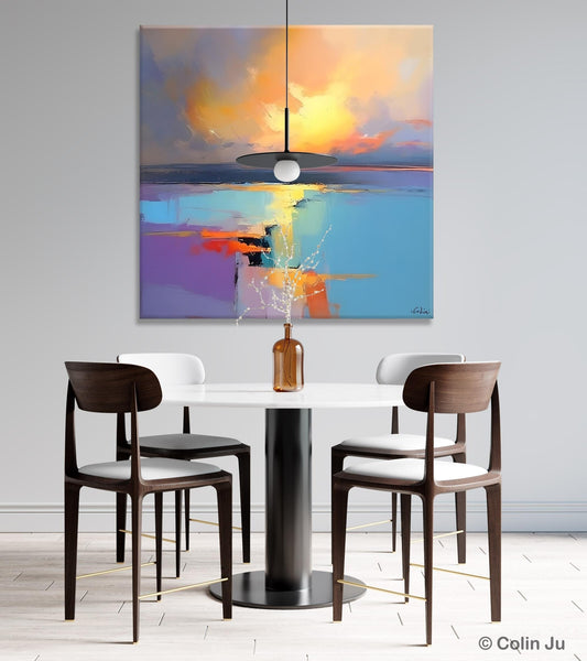 Canvas Painting for Living Room, Original Modern Wall Art Painting, Abstract Landscape Paintings, Oversized Contemporary Abstract Artwork-Silvia Home Craft