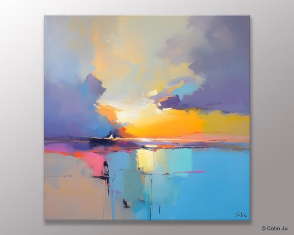 Original Modern Wall Art Painting, Abstract Landscape Paintings, Canvas Painting for Living Room, Oversized Contemporary Abstract Artwork-Silvia Home Craft