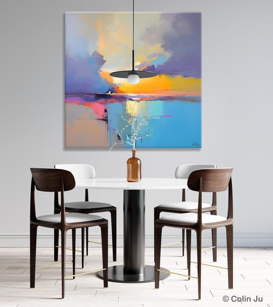Original Modern Wall Art Painting, Abstract Landscape Paintings, Canvas Painting for Living Room, Oversized Contemporary Abstract Artwork-Silvia Home Craft