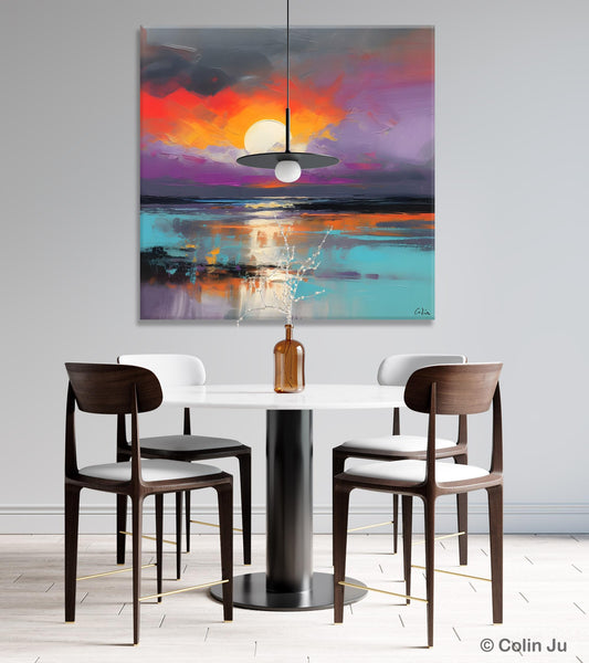 Large Landscape Painting for Living Room, Original Abstract Landscape Wall Art, Landscape Canvas Art, Hand Painted Canvas Paintings-Silvia Home Craft