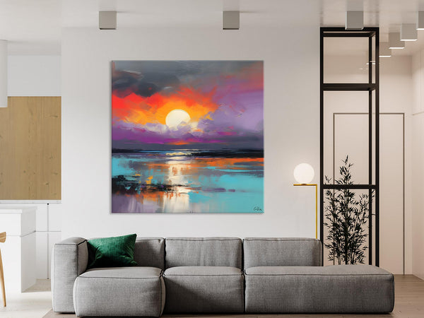Large Landscape Painting for Living Room, Original Abstract Landscape Wall Art, Landscape Canvas Art, Hand Painted Canvas Paintings-Silvia Home Craft