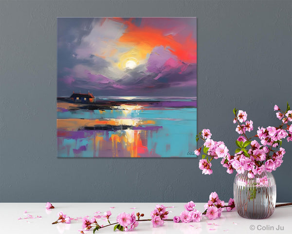 Original Abstract Landscape Wall Art, Landscape Canvas Art, Large Landscape Painting for Living Room, Hand Painted Canvas Paintings-Silvia Home Craft