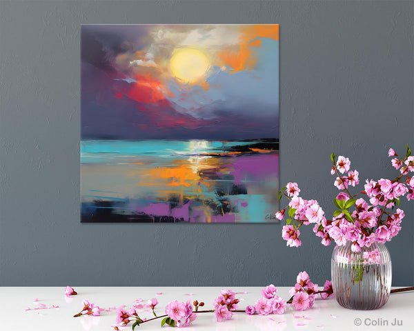 Abstract Landscape Paintings, Simple Wall Art Ideas, Original Landscape Abstract Painting, Large Landscape Canvas Paintings, Buy Art Online-Silvia Home Craft