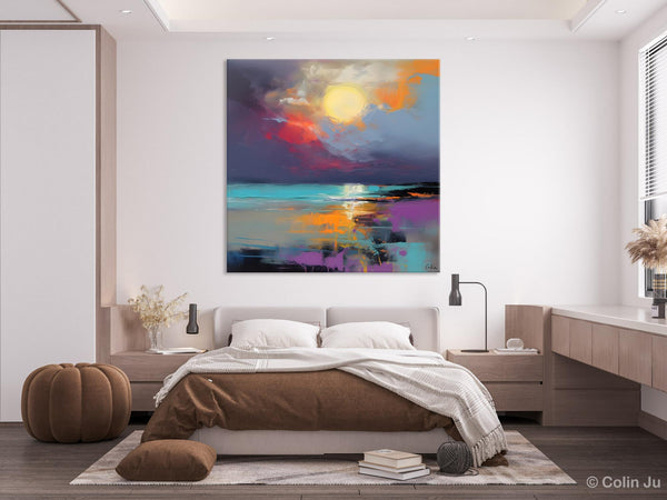 Abstract Landscape Paintings, Simple Wall Art Ideas, Original Landscape Abstract Painting, Large Landscape Canvas Paintings, Buy Art Online-Silvia Home Craft