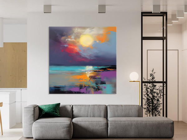 Abstract Landscape Paintings, Simple Wall Art Ideas, Original Landscape Abstract Painting, Large Landscape Canvas Paintings, Buy Art Online-Silvia Home Craft