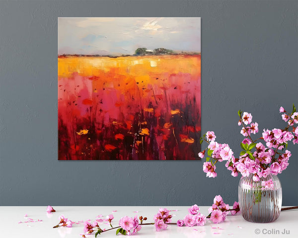 Contemporary Wall Art Paintings, Large Acrylic Paintings on Canvas, Abstract Landscape Paintings for Living Room, Landscape Canvas Art-Silvia Home Craft