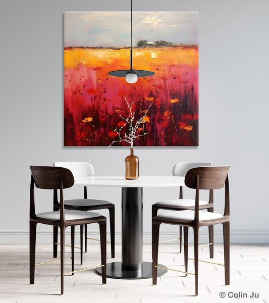 Contemporary Wall Art Paintings, Large Acrylic Paintings on Canvas, Abstract Landscape Paintings for Living Room, Landscape Canvas Art-Silvia Home Craft