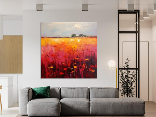 Contemporary Wall Art Paintings, Large Acrylic Paintings on Canvas, Abstract Landscape Paintings for Living Room, Landscape Canvas Art-Silvia Home Craft
