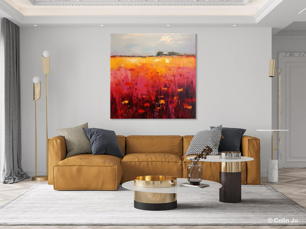 Contemporary Wall Art Paintings, Large Acrylic Paintings on Canvas, Abstract Landscape Paintings for Living Room, Landscape Canvas Art-Silvia Home Craft