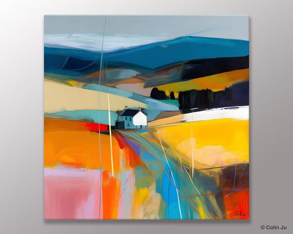 Contemporary Abstract Artwork, Acrylic Painting for Living Room, Oversized Wall Art Paintings, Original Modern Artwork on Canvas-Silvia Home Craft