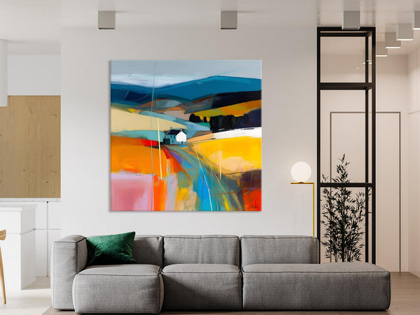 Contemporary Abstract Artwork, Acrylic Painting for Living Room, Oversized Wall Art Paintings, Original Modern Artwork on Canvas-Silvia Home Craft