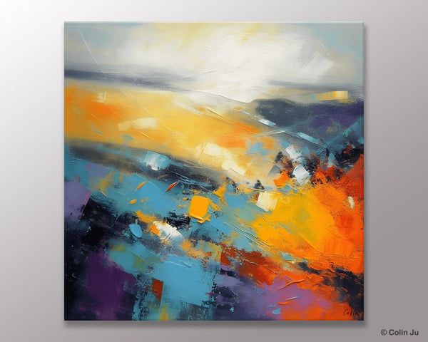 Acrylic Painting for Living Room, Heavy Texture Painting, Contemporary Abstract Artwork, Oversized Wall Art Paintings, Original Modern Paintings on Canvas-Silvia Home Craft