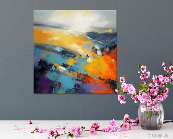 Acrylic Painting for Living Room, Heavy Texture Painting, Contemporary Abstract Artwork, Oversized Wall Art Paintings, Original Modern Paintings on Canvas-Silvia Home Craft
